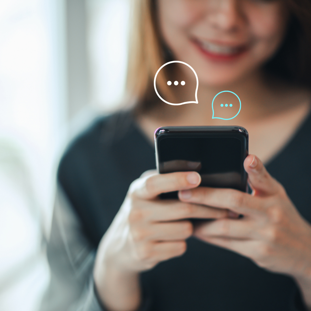 Girl holding a mobile phone