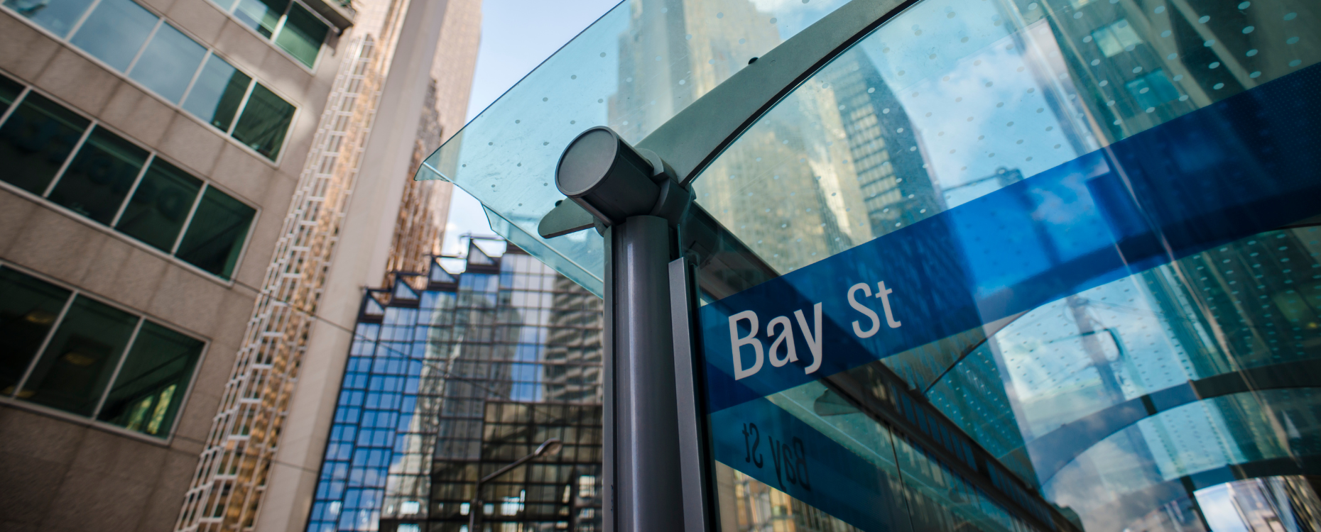 Street sign of Bay Street, Toronoto, Canada, North America