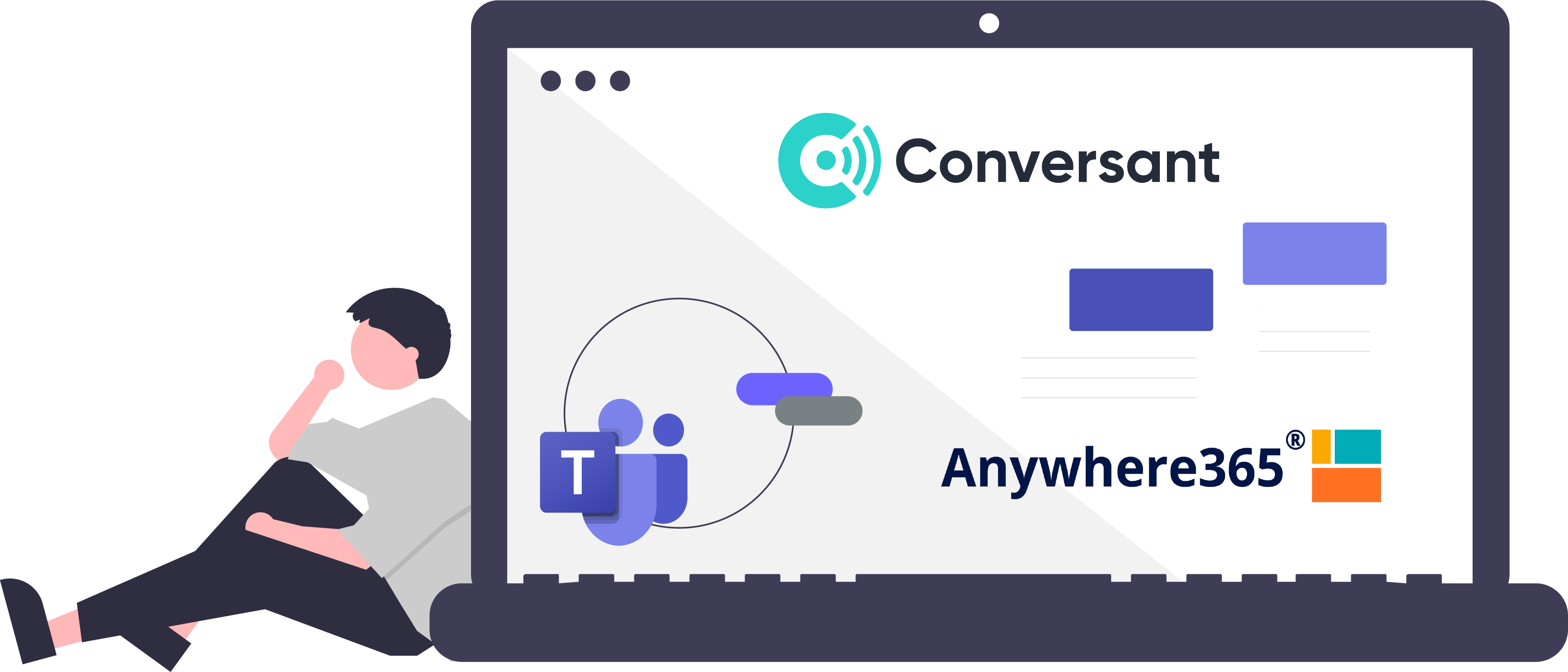 Laptop with a comparison screen of Conversant Technology and Anywhere365