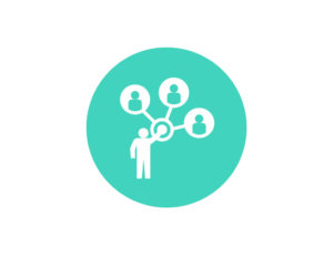 Icon of a person connected to other people